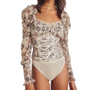 NWOT - Free People Brunch Date Bodysuit - Cream - Size M